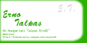 erno talpas business card